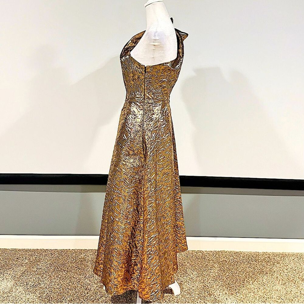 Antonio Melani Bridgett One Shoulder Metallic A-Line Evening Gown Dress Sz 2 NWT - Picture 7 of 16